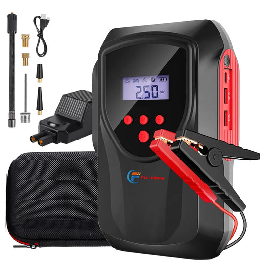 Multi-function Car Jump Starter Air Pump Power Bank Portable Air Compressor Cars Battery Starters Starting Auto Tyre Inflator