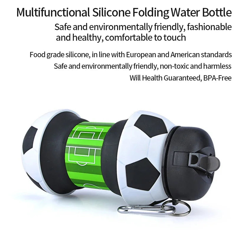 Fold Water Bottle Cups Mug Outdoor Sports Basketball Football Baseball Tennis Golf School Leakproof Portable Kids Water Bottle