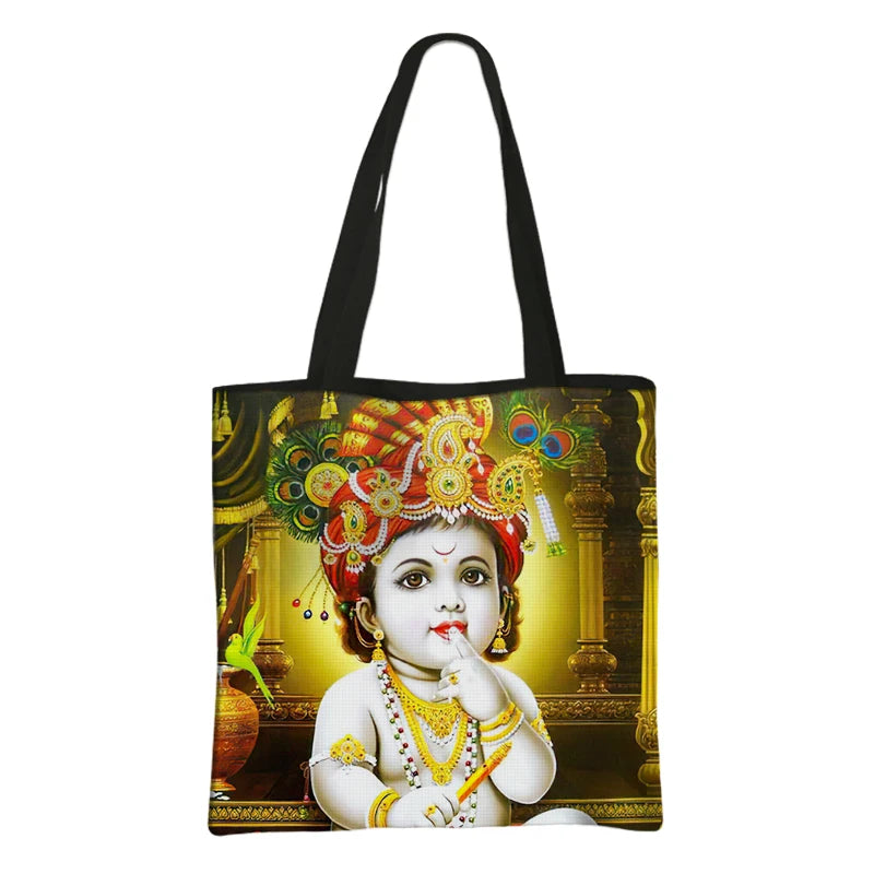 Indian Gods Radha Krishna / Ganesha Ganapati Shoulder Bag