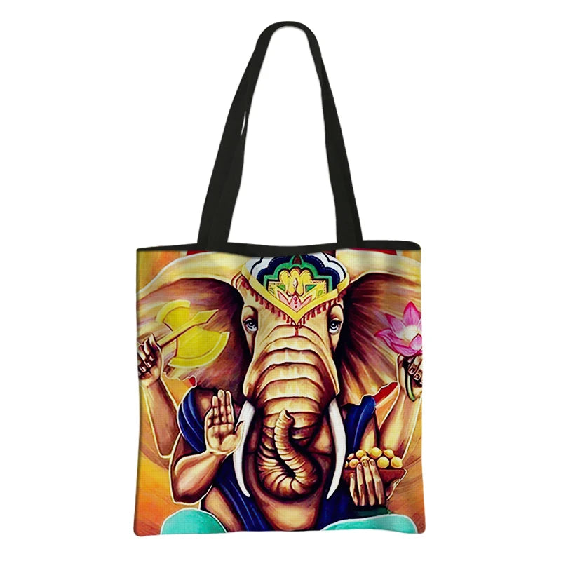 Indian Gods Radha Krishna / Ganesha Ganapati Shoulder Bag