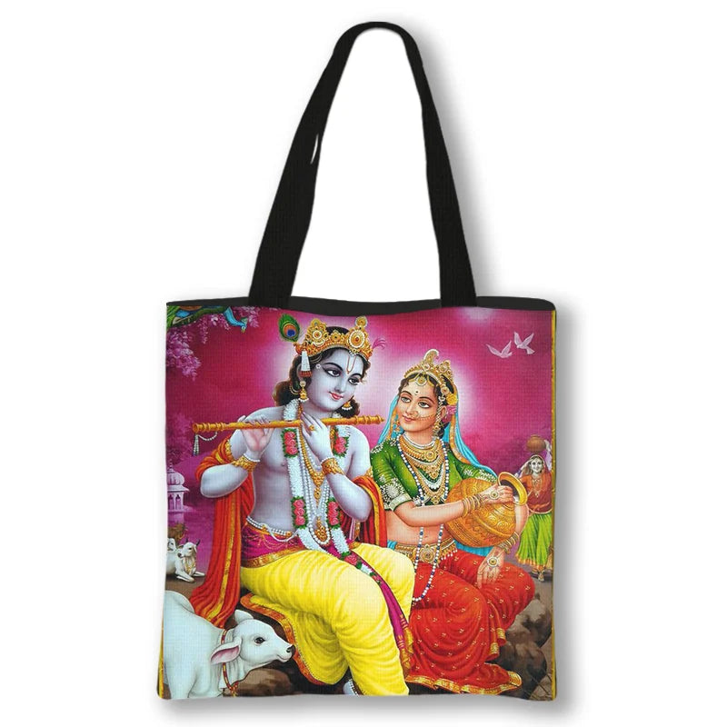 Indian Gods Radha Krishna / Ganesha Ganapati Shoulder Bag