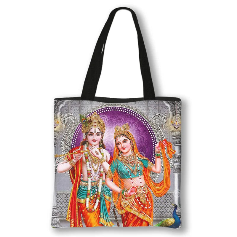 Indian Gods Radha Krishna / Ganesha Ganapati Shoulder Bag